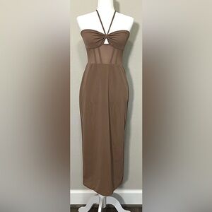 Viktoria & Woods Corset Halter Neck Mesh Bustier Bodycon Coquette Dress Size 2